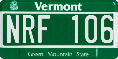 VT license plate NRF106
