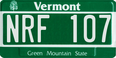 VT license plate NRF107