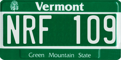 VT license plate NRF109