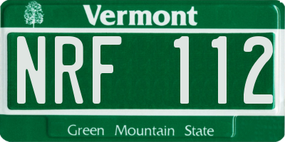 VT license plate NRF112
