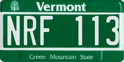 VT license plate NRF113