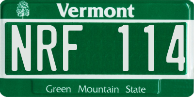VT license plate NRF114