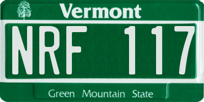 VT license plate NRF117