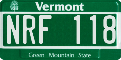 VT license plate NRF118
