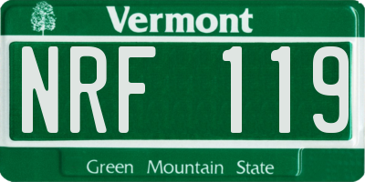 VT license plate NRF119