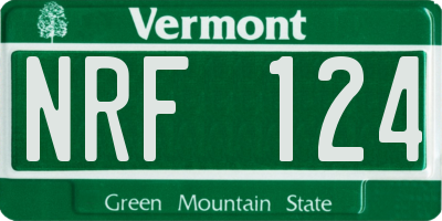 VT license plate NRF124