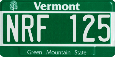 VT license plate NRF125