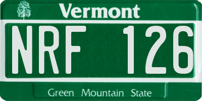 VT license plate NRF126