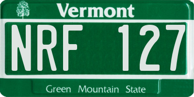 VT license plate NRF127