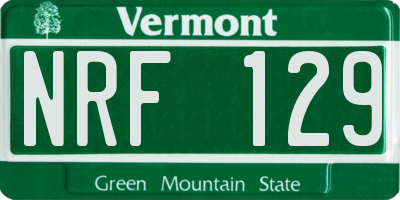 VT license plate NRF129