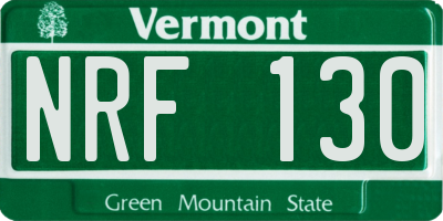 VT license plate NRF130