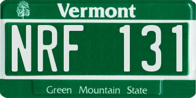 VT license plate NRF131
