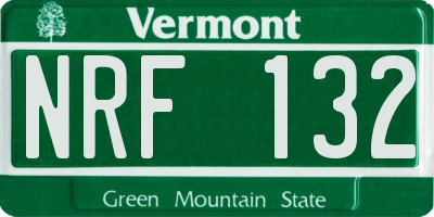 VT license plate NRF132