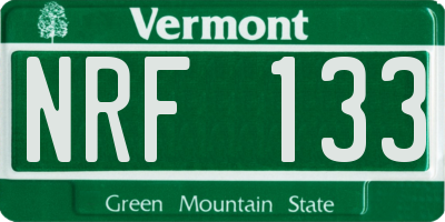 VT license plate NRF133