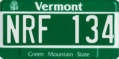 VT license plate NRF134