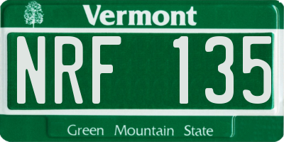 VT license plate NRF135