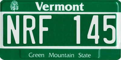 VT license plate NRF145
