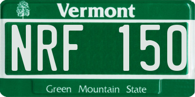 VT license plate NRF150