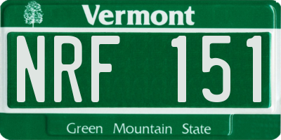 VT license plate NRF151