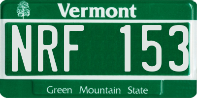 VT license plate NRF153