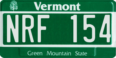 VT license plate NRF154