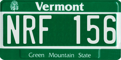 VT license plate NRF156