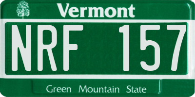 VT license plate NRF157