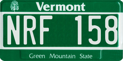 VT license plate NRF158