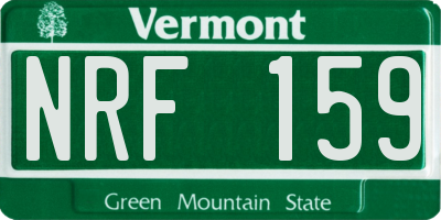 VT license plate NRF159