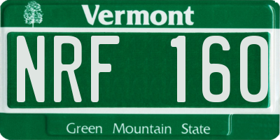 VT license plate NRF160