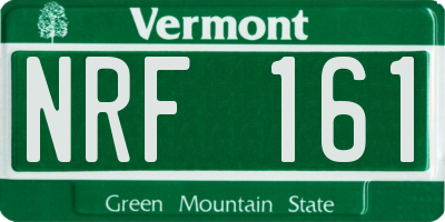 VT license plate NRF161