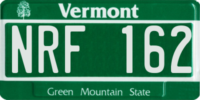VT license plate NRF162