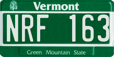 VT license plate NRF163