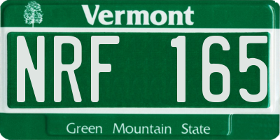 VT license plate NRF165