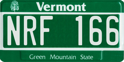 VT license plate NRF166