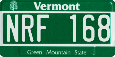 VT license plate NRF168
