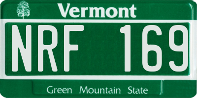 VT license plate NRF169