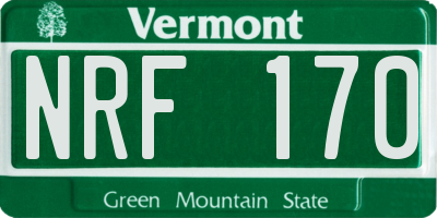 VT license plate NRF170