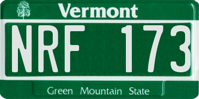 VT license plate NRF173