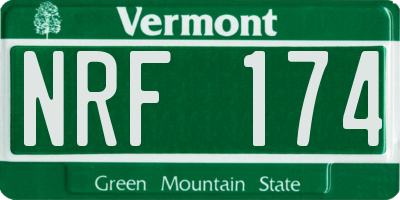 VT license plate NRF174