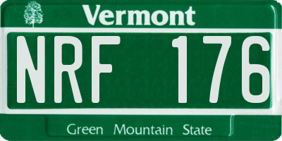 VT license plate NRF176