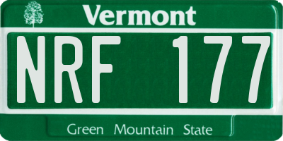 VT license plate NRF177