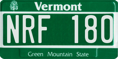 VT license plate NRF180