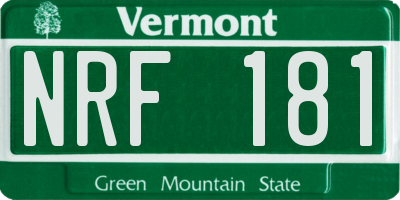 VT license plate NRF181