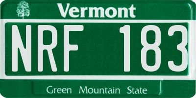 VT license plate NRF183