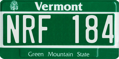 VT license plate NRF184