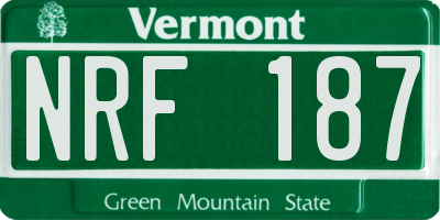 VT license plate NRF187
