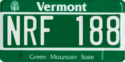 VT license plate NRF188