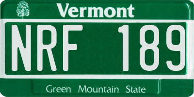 VT license plate NRF189