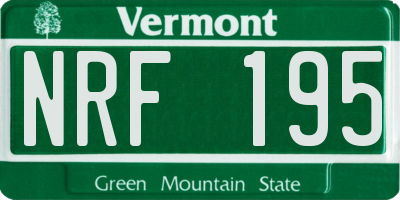 VT license plate NRF195